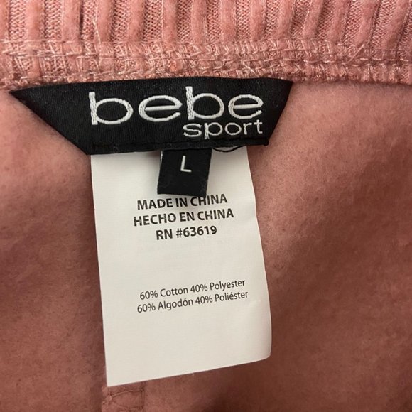 NWT bebe Fleece Jogger Pink L - Picture 3 of 10